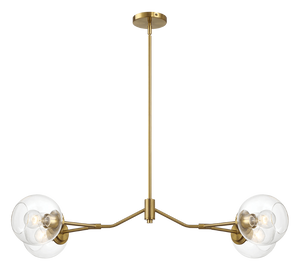 English Elm Jewel Four Light Modern Farmhouse Chandelier with Clear Glass for Dining and Kitchen B183P231789