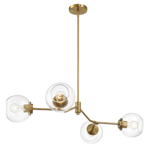 English Elm Jewel Four Light Modern Farmhouse Chandelier with Clear Glass for Dining and Kitchen B183P231789