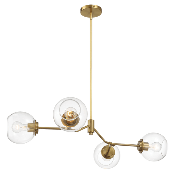 English Elm Jewel Four Light Modern Farmhouse Chandelier with Clear Glass for Dining and Kitchen B183P231789