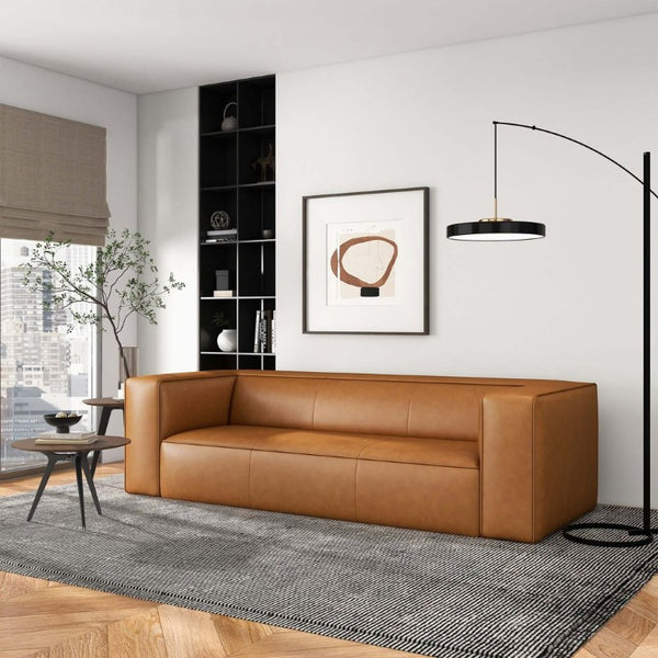 English Elm Colton Genuine Leather Sofa with High Density Foam for Living Room or Urban Loft B183P231837