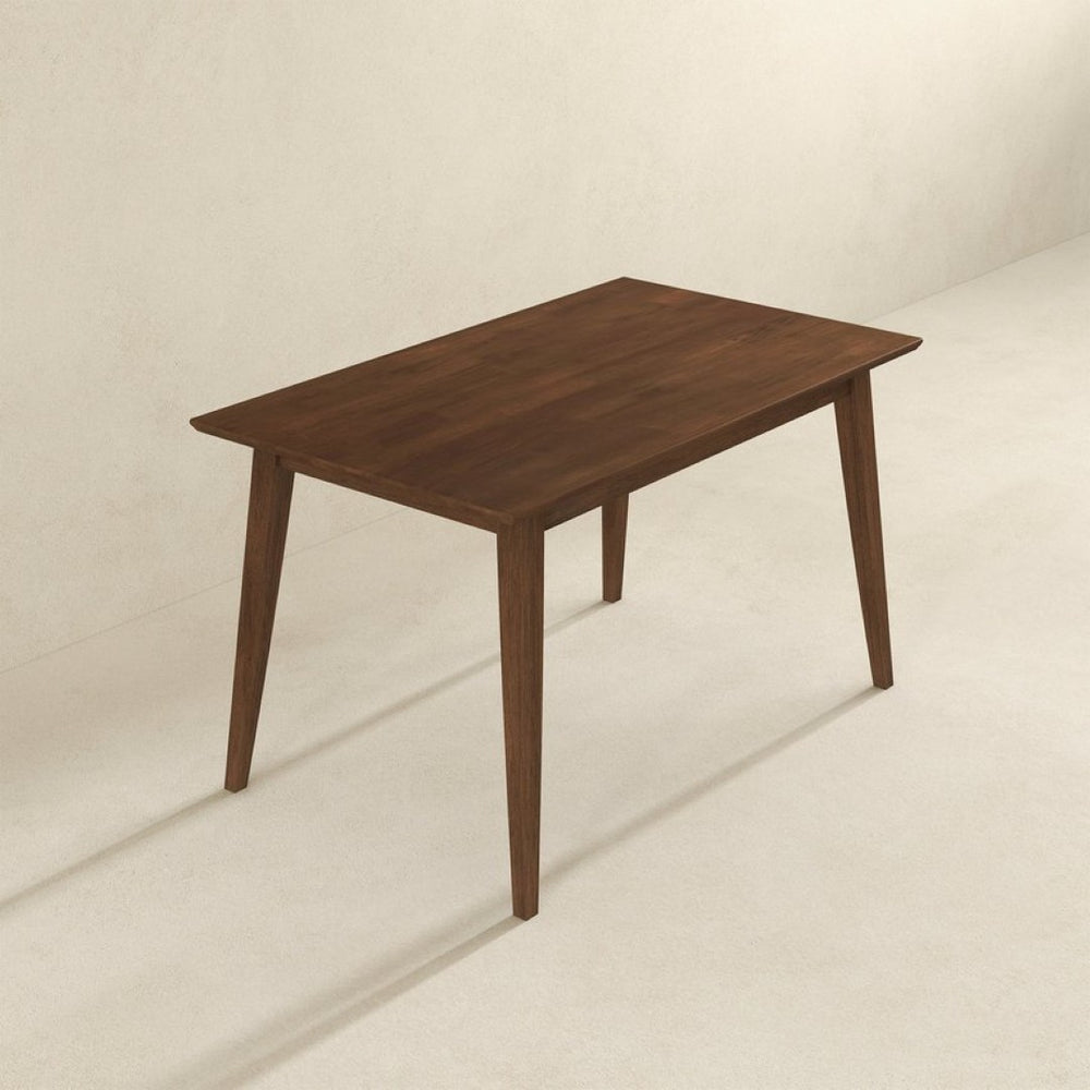 English Elm Levi Solid Wood Rectangular Dining Table Seats 4 with Beveled Edges for Modern Spaces B183P231875