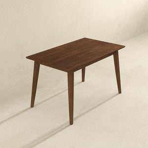 English Elm Levi Solid Wood Rectangular Dining Table Seats 4 with Beveled Edges for Modern Spaces B183P231875
