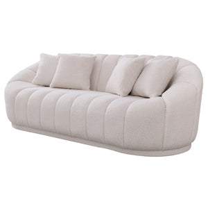 English Elm Maximilian Japandi Tight Back Sofa Boucle Upholstered Minimalist Living Room Couch B183P231891