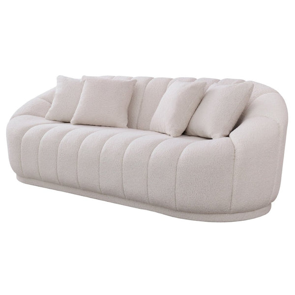 English Elm Maximilian Japandi Tight Back Sofa Boucle Upholstered Minimalist Living Room Couch B183P231891