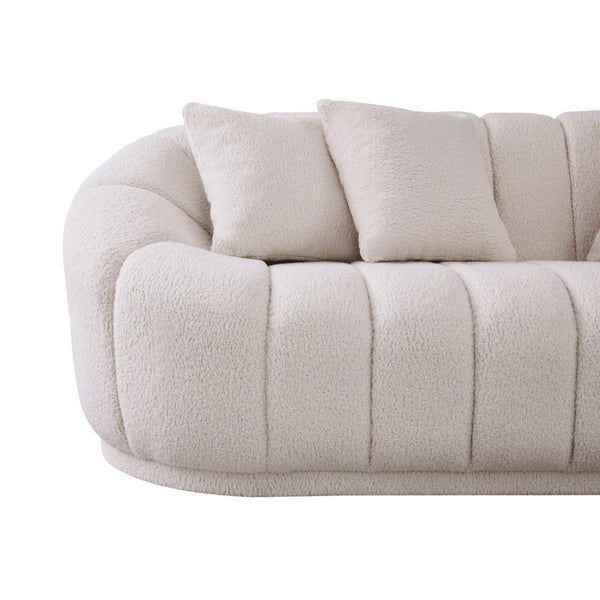 English Elm Maximilian Japandi Tight Back Sofa Boucle Upholstered Minimalist Living Room Couch B183P231891