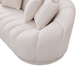 English Elm Maximilian Japandi Tight Back Sofa Boucle Upholstered Minimalist Living Room Couch B183P231891