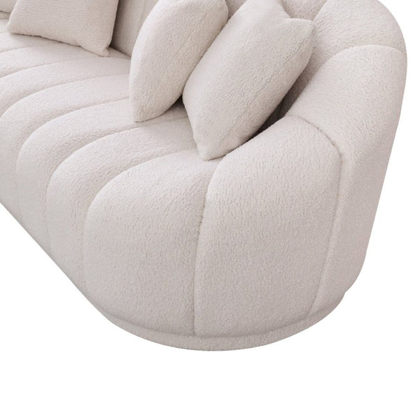 English Elm Maximilian Japandi Tight Back Sofa Boucle Upholstered Minimalist Living Room Couch B183P231891