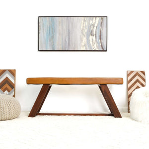 English Elm Marley Genuine Leather Upholstered Bench with Solid Wood Legs for Bedroom or Entryway B183P231903