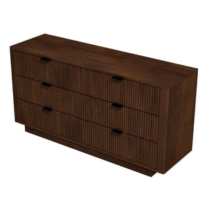 English Elm Lola Mid Century Modern Six Drawer Solid Wood Dresser with Warm Walnut Grain Finish B183P231916