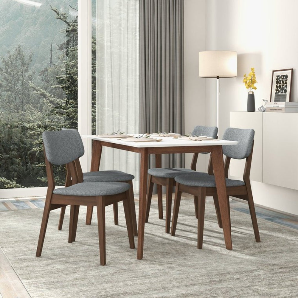 English Elm Carlos Mid-century Velvet Dining Chairs Retro Splayed Legs Solid Wood Set of Two B183P231923