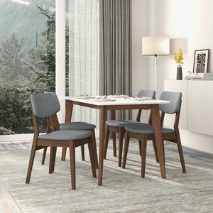 English Elm Carlos Mid-century Velvet Dining Chairs Retro Splayed Legs Solid Wood Set of Two B183P231923