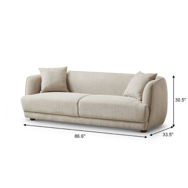 English Elm Larisa Mid-Century Modern Linen Sofa with Tapered Wood Legs for Living Rooms Dark Green B183P231940