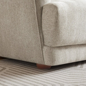 English Elm Larisa Mid-Century Modern Linen Sofa with Tapered Wood Legs for Living Rooms Cream B183P231941