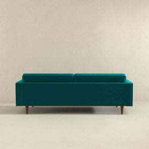 English Elm Casey Three Seat Velvet Sofa with Tapered Legs for Mid Century Modern Living Rooms B183P231957