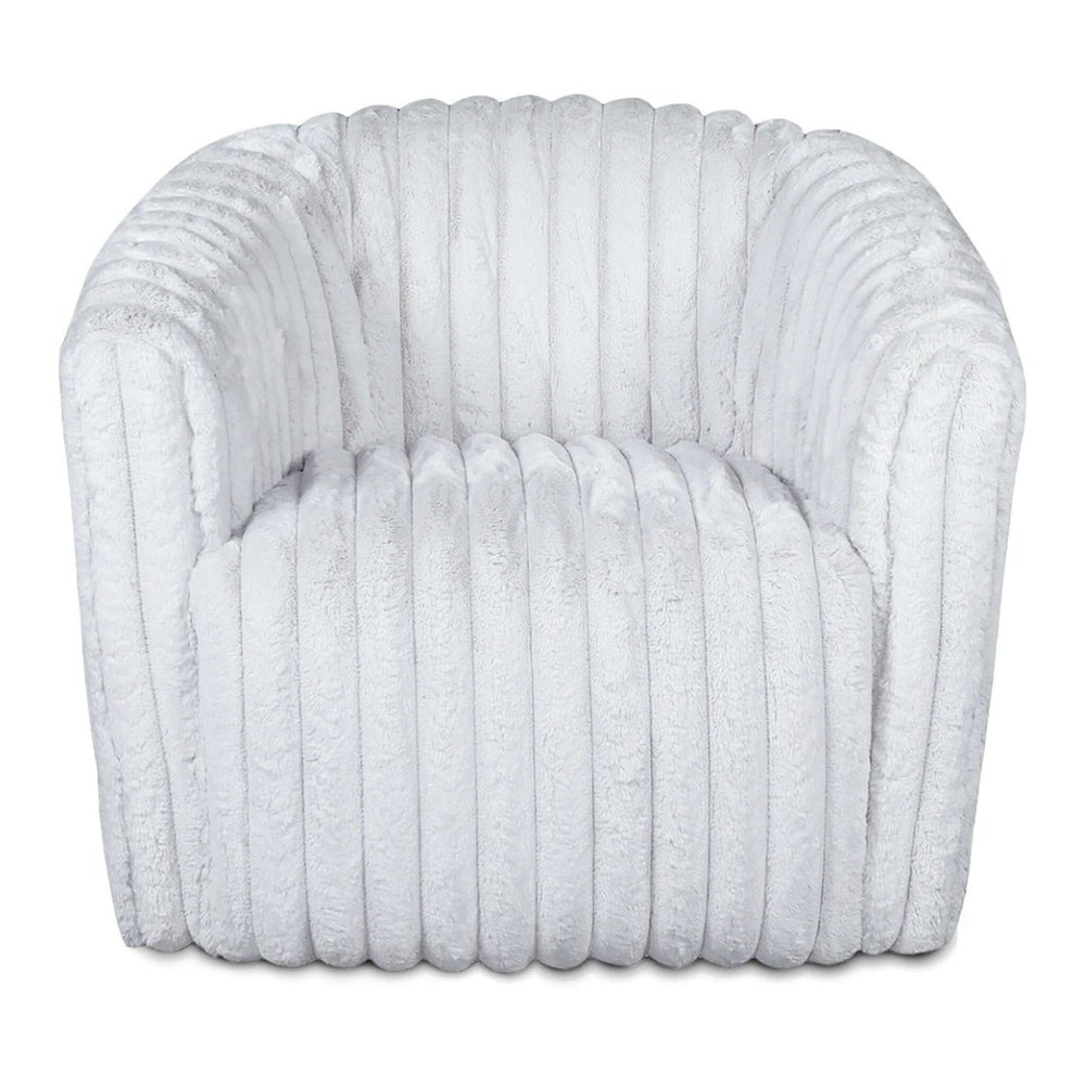 English Elm Mira Channel Tufted Velvet Barrel Swivel Chair Mid Century Modern Living Room B183P232034