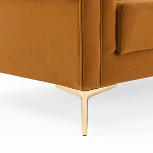 English Elm Angelina Low Profile Velvet Sofa Warm Amber Upholstery for Modern Living Rooms B183P232047
