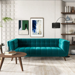 English Elm Addison Mid-Century Modern Velvet Sofa with High Density Foam for Living Rooms B183P232052