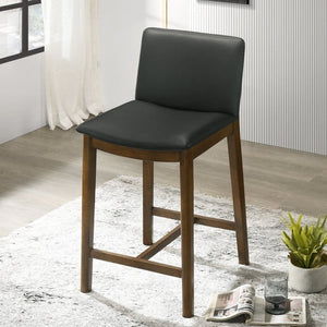 English Elm Shannon Mid-century Modern Counter Stool Vegan Leather Full-back Support for Kitchen Island B183P232070