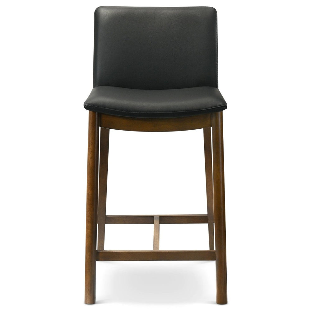 English Elm Shannon Mid-century Modern Counter Stool Vegan Leather Full-back Support for Kitchen Island B183P232070