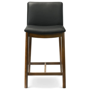 English Elm Shannon Mid-century Modern Counter Stool Vegan Leather Full-back Support for Kitchen Island B183P232070