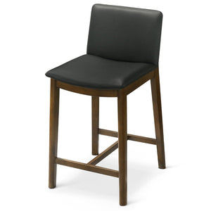 English Elm Shannon Mid-century Modern Counter Stool Vegan Leather Full-back Support for Kitchen Island B183P232070