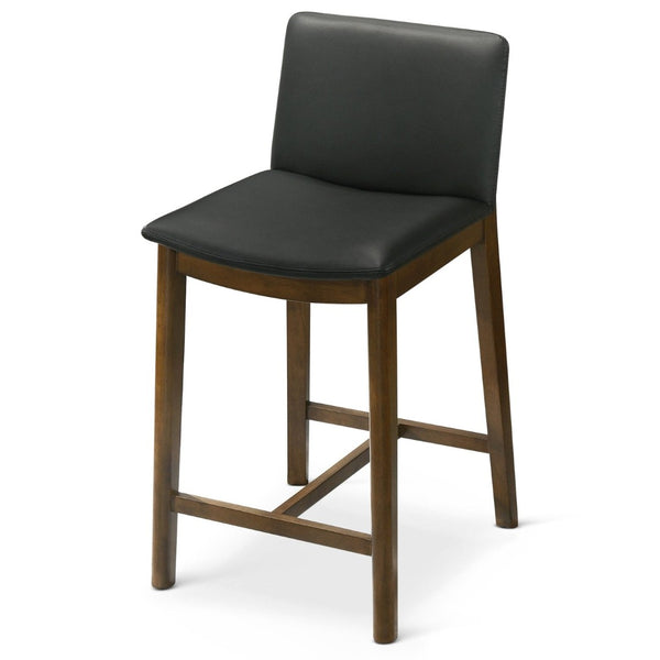 English Elm Shannon Mid-century Modern Counter Stool Vegan Leather Full-back Support for Kitchen Island B183P232070