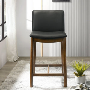 English Elm Shannon Mid-century Modern Counter Stool Vegan Leather Full-back Support for Kitchen Island B183P232070
