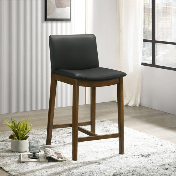 English Elm Shannon Mid-century Modern Counter Stool Vegan Leather Full-back Support for Kitchen Island B183P232070