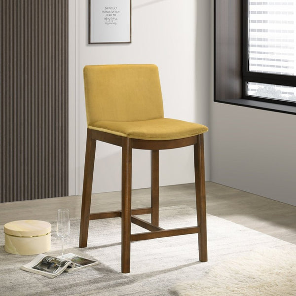English Elm Shannon Velvet Counter Stool with Mid-century Tapered Legs for Kitchen Islands B183P232072