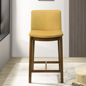 English Elm Shannon Velvet Counter Stool with Mid-century Tapered Legs for Kitchen Islands B183P232072
