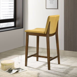 English Elm Shannon Velvet Counter Stool with Mid-century Tapered Legs for Kitchen Islands B183P232072