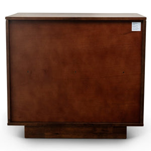 English Elm Lola Walnut Finish 3 Drawer Nightstand Solid Wood Bedside Storage for Bedroom B183P232074
