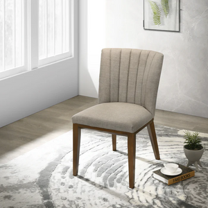 English Elm Elmwood Cream Velvet Dining Chairs Mid Century Modern Set of Two for Elegant Spaces B183P232139