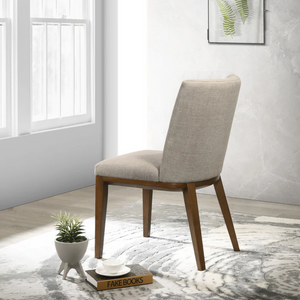 English Elm Elmwood Cream Velvet Dining Chairs Mid Century Modern Set of Two for Elegant Spaces B183P232139