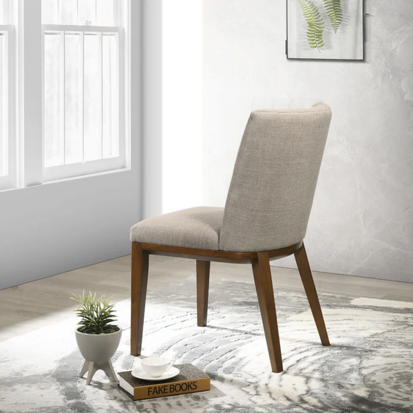English Elm Elmwood Cream Velvet Dining Chairs Mid Century Modern Set of Two for Elegant Spaces B183P232139