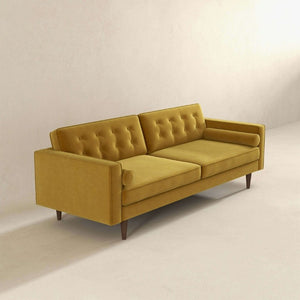 English Elm Casey Velvet Upholstered Sofa with Tapered Legs Mid Century Modern Living Room Seating B183P281233