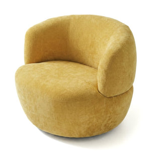 English Elm Thornton Chenille Barrel Swivel Chair Plush Upholstered Accent for Modern Living Spaces Gold B183P493691