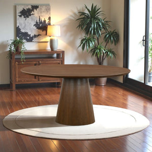 English Elm Palamedes Solid Walnut Round Pedestal Dining Table Seats Five Modern Minimalist B183P554867
