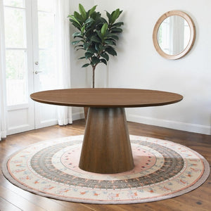 English Elm Palamedes Solid Walnut Round Pedestal Dining Table Seats Five Modern Minimalist B183P554867