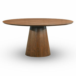 English Elm Palamedes Solid Walnut Round Pedestal Dining Table Seats Five Modern Minimalist B183P554867