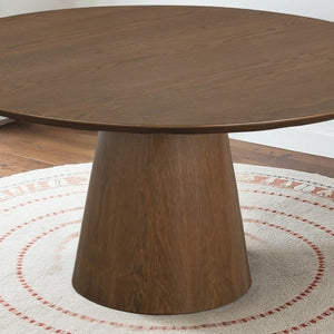 English Elm Palamedes Solid Walnut Round Pedestal Dining Table Seats Five Modern Minimalist B183P554867