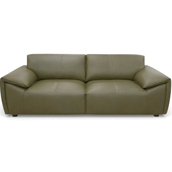 English Elm Laffey Top Grain Leather Sofa with Pillow Arms for Contemporary Living Rooms B183P582311