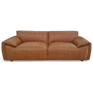 English Elm Laffey Top Grain Leather Sofa with Pillow Arm Modern Minimalist Living Room Seat B183P582312