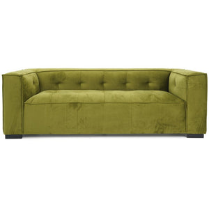 English Elm Johnston Biscuit Tufted Velvet Sofa Structured Square Arms for Modern Living Rooms B183P582313