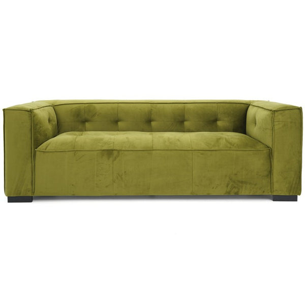 English Elm Johnston Biscuit Tufted Velvet Sofa Structured Square Arms for Modern Living Rooms B183P582313