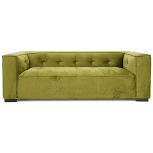English Elm Johnston Biscuit Tufted Velvet Sofa Structured Square Arms for Modern Living Rooms B183P582313