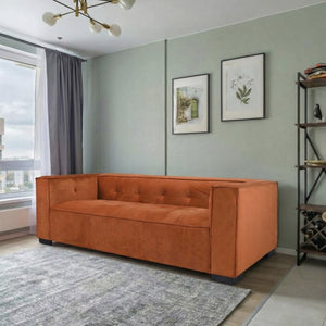 English Elm Johnston Velvet Biscuit Tufted Sofa with Wide Arms for a Bold Living Room B183P582314