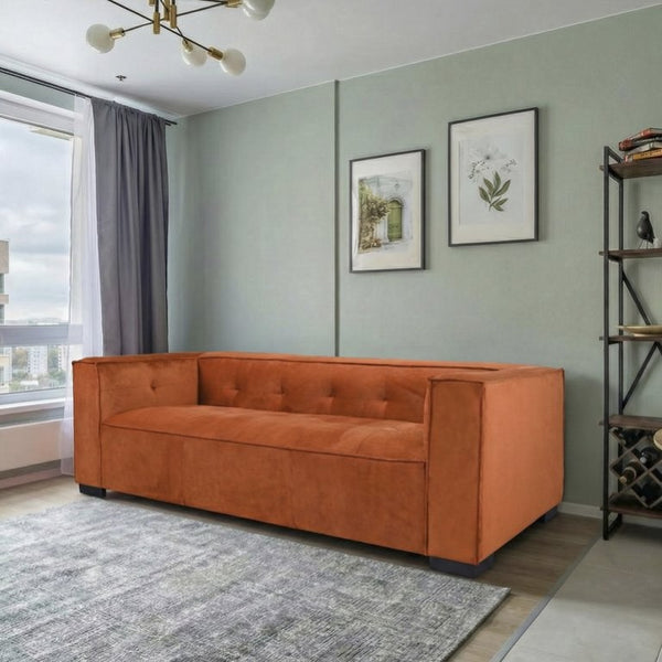 English Elm Johnston Velvet Biscuit Tufted Sofa with Wide Arms for a Bold Living Room B183P582314