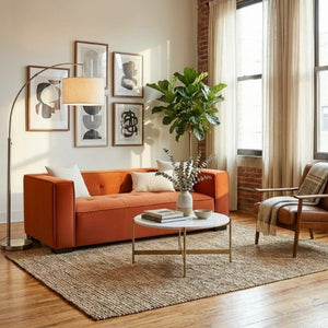 English Elm Johnston Velvet Biscuit Tufted Sofa with Wide Arms for a Bold Living Room B183P582314