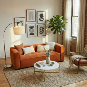 English Elm Johnston Velvet Biscuit Tufted Sofa with Wide Arms for a Bold Living Room B183P582314